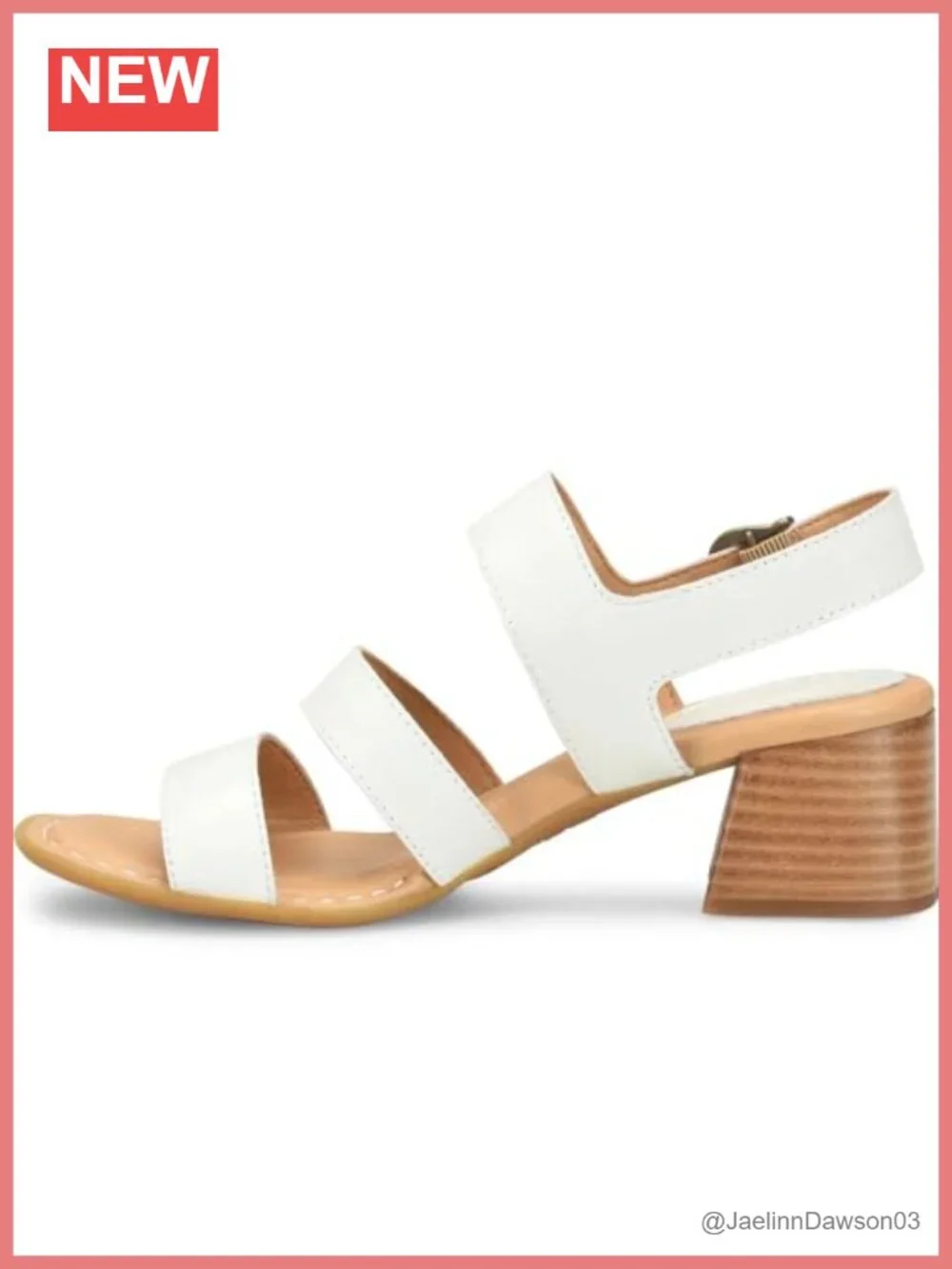 Women's Secan Leather Heeled Sandals with Block Heel, Open Square Toe